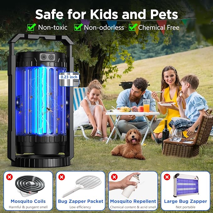 Evolpol Solar Bug Zapper Outdoor Indoor With Reading Lamp Cordless Rechargeable