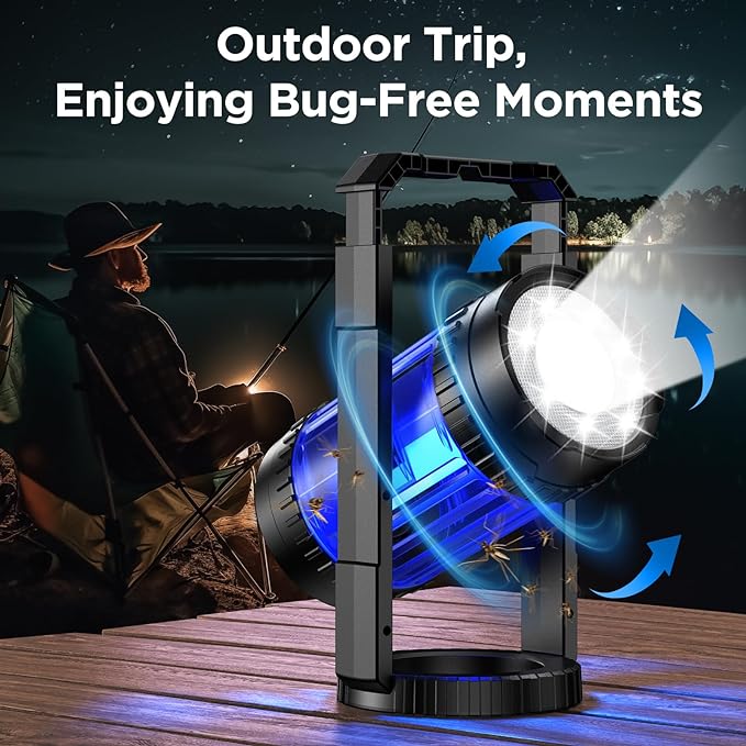 Evolpol Solar Bug Zapper Outdoor Indoor With Reading Lamp Cordless Rechargeable